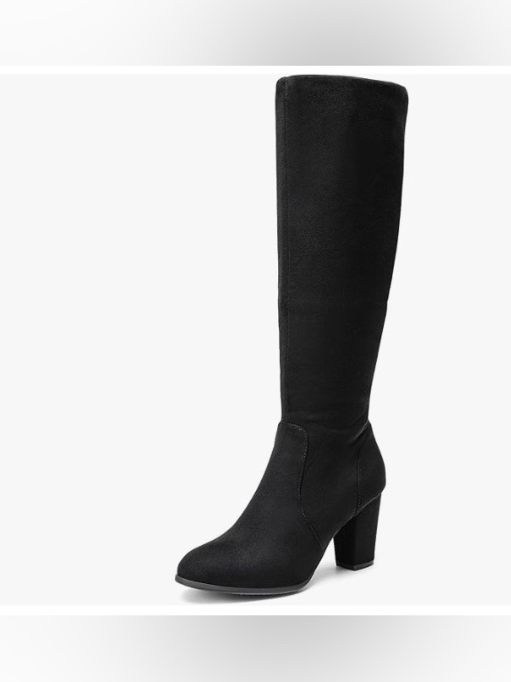 Dream Pairs Black Over-the-Knee Block Heel Boots Size 8